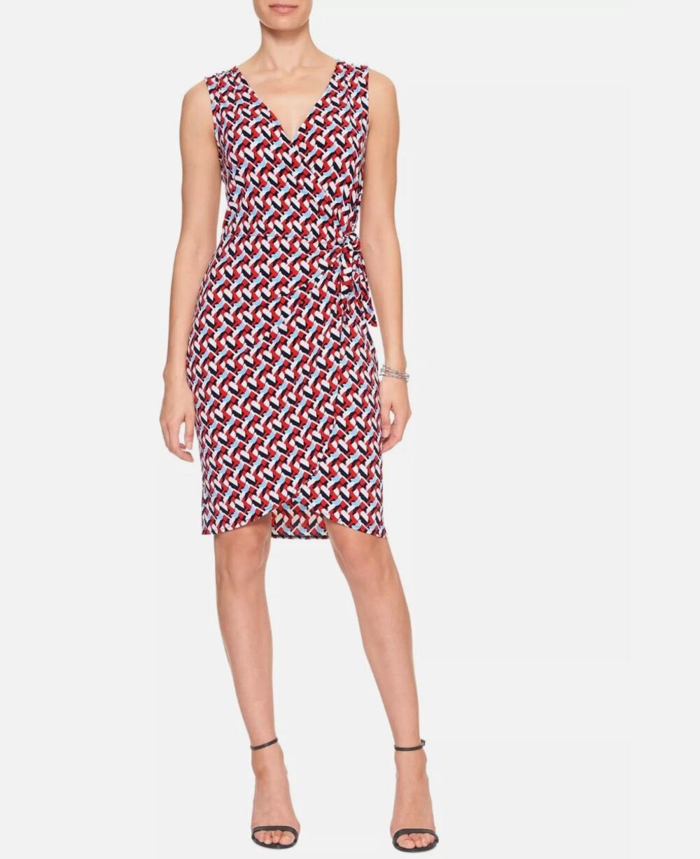 BANANA REPUBLIC NWT V Neck Faux Wrap Pattern Dress // S